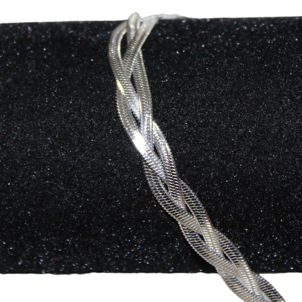 Braided Silver Tone Choker Necklace - Picture 3 of 3